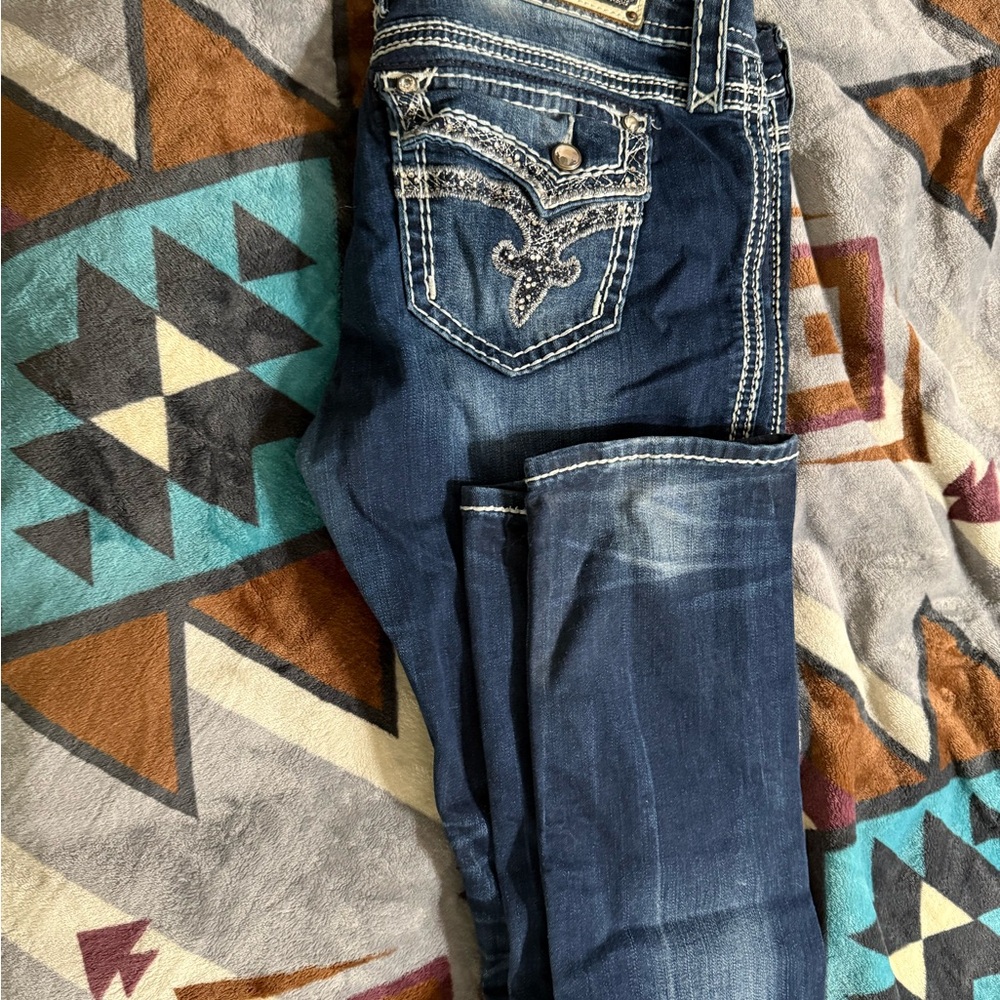 Rock Revival Dark Blue Straight Leg Jeans